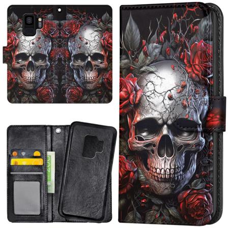 Samsung Galaxy S9 - Lommebok Deksel Skull Roses