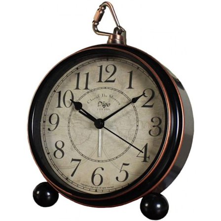 Bordklokke, 5,2" Retro Vintage Støysvak Bordvekkerklokke, Liten Vekkereklokke med Store Tall og HD-Glass, for Barn Eldre Innendørsdekor
