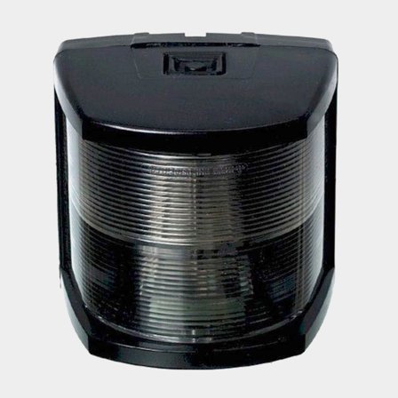 Luz de popa para montaje en popa Hella 2984, 25 W, 12 V, 135°, plástico negro resistente a UV, 108 x 107 x 90 mm, blanco, para barcos <20 metros + 