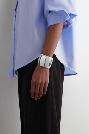 COS Women's Wide Cuff in Silver