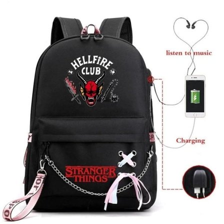 Stranger Things Ryggsekk Veske Svart D svart D