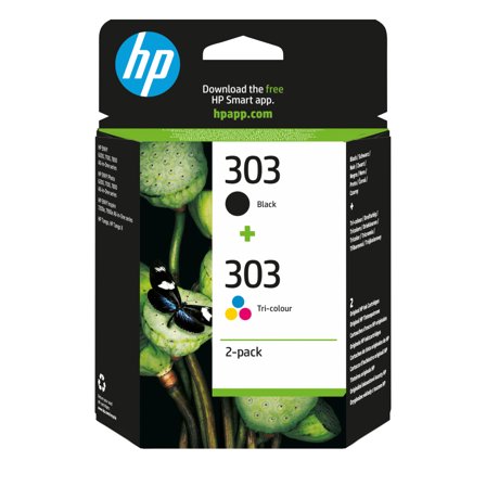 HP 303 Combo Pack - 2-pack - svart, farge (cyan, magenta, gul) - original - blekkpatron