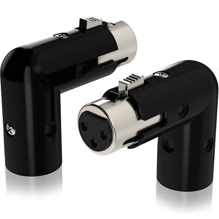 4 kpl 3-nastainen XLR-kulmasovitin Säädettävä uros-naaras XLR 90 asteen sovitin 3-nastainen nikkelipinnoitus Con