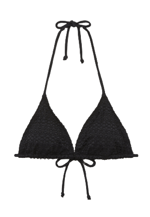 Avelie Lingerie Virkad bikinitopp med knytband DAISY Bikini Svart S