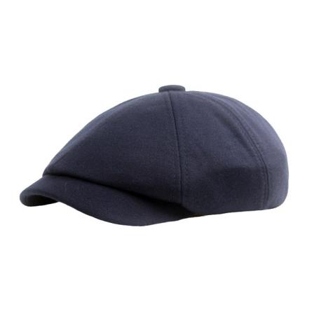Baretterhat Uld ottekantet hat Mænd og kvinder Baretter Efterår og vinter spidskatte Midaldrende og ældre menneskers hatte Navy blue M(56-58cm)
