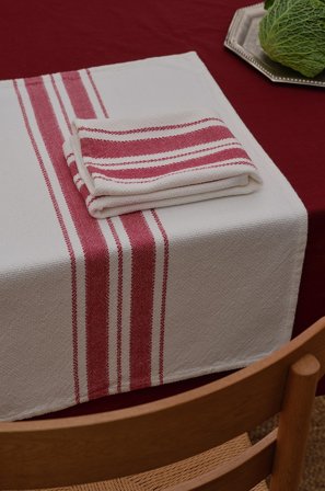 Jotex - Kjøkkenhåndkle rød/naturhvit - KLAUS - Kjøp Kjøkkenhåndklær hos Jotex