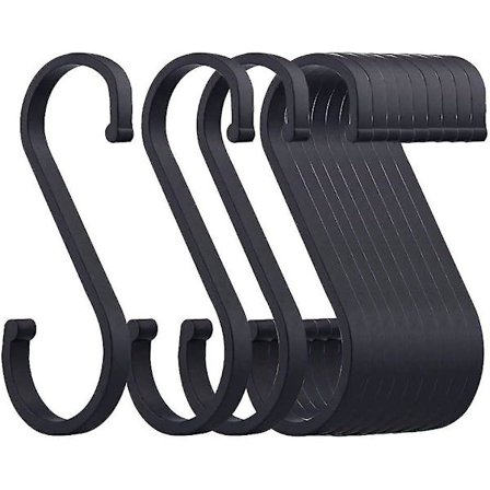 S-kroker, 12-pakks metall S-formede kroker med avrundet design, kjøttkroker, S-kroker, tunge kroker for oppheng av redskaper/panner/gryter/kurver (