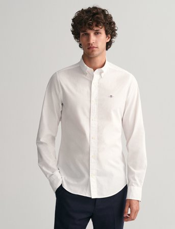 GANT Slim Classic Poplin Shirt - White - S