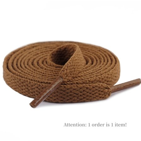 Brun, 120cm, 8mm bred, AJ flate sko med lisser, joggesko