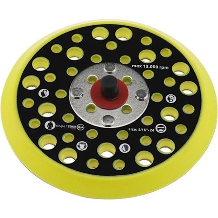 125mm 5 tum Stödrondell Kompatibel med Mirka Ceros/Deros 44 Hål 5/16 Gängfäste Slipmaskin Kardborre Stödrondell Elverktygstillbehör