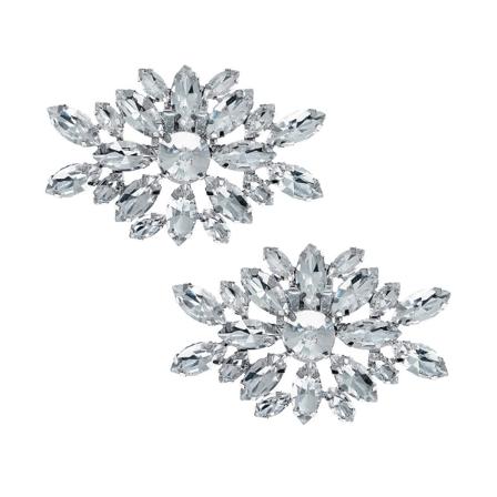 2 st Kristall Skoklipp Wedding Bridal Skoband Rhinestone Skoblommor för Festdekoration Bröllop DIY Hantverk Tillbehör