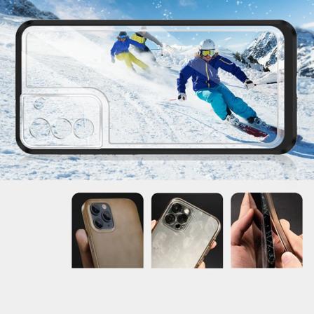 Galaxy A22 4G Kuori Clear 3in1 - Musta