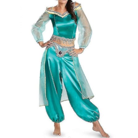 Halloween Aladdin Jasmine Prinsessa Fancy Dress Karneval Cosplay Kostym Dam
