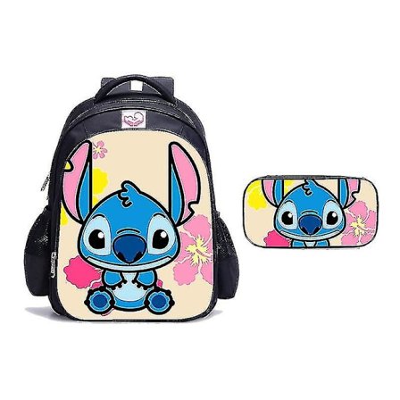 Lilo Stitch Skoletaske Rygsæk Tegnefilm Vandtæt rygsæk og pennetui Todelt sæt Style Z S