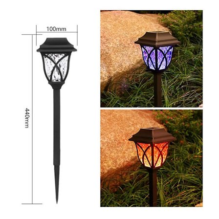 2stk LED Solar Lights Plen Lampe FARGET LYS FARGET LYS