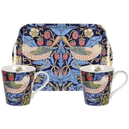 Spode Strawberry Thief Blå Mugg & Brickset | Dukning & Servering > Brickor & Underlägg > Bricka | Bagaren och Kocken