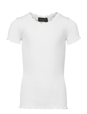 Silk T-Shirt Ss W/ Lace White Rosemunde Kids
