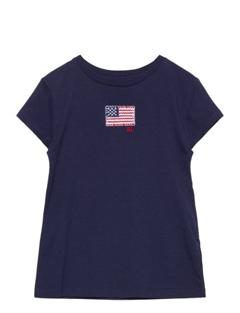 Ralph Lauren Kids | Flag-Appliqué Cotton Jersey Tee | 142-153