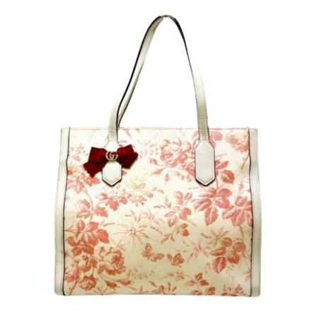Gucci Vintage, Pre-owned Leather Tote Beige, Dames, Maat:ONE Size,Canvas