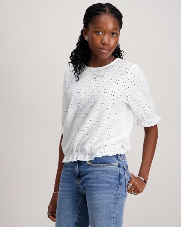 VERO MODA LACELY 2/4 CROPPED TOP Weiß Tops/Blusen Mädchen - Kids Brand Store