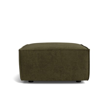 Lyon Pouf Hocker 98x86cm in Capri Dunkelgrün, moderner Sitzkomfort für Ihr Zuhause, stilvolles Design mit Cord-Optik und weicher Polsterung