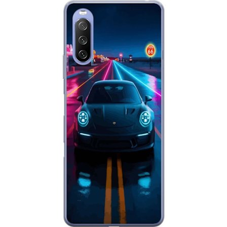 Kompatibelt Mobildeksel til Sony Xperia 10 III Lite Sportsbil Neonbil Racing Drift