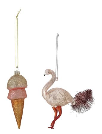 Rosina Ornament, Rose, Glass Home Decoration Christmas Decoration Christmas Baubles & Tree Accessories Pink Bloomingville