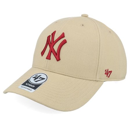 47 Brand - MLB Beige adjustable Cap - New York Yankees Mvp Khaki/Maroon Adjustable @ Hatstore