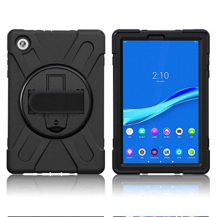 Lenovo Tab M10 HD Gen 2 360 vridbar kickstand-hållare + silikonfodral - Svart