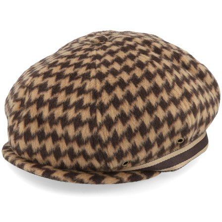 Kangol - Kg Block Zig Driving Cap Brown Flat Cap Traditionalbeanie Brown Cap - @ Hatstore