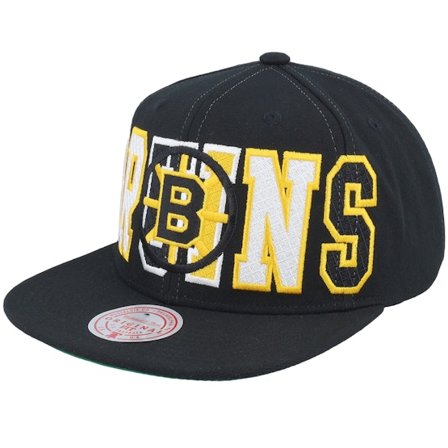 Mitchell & Ness - NHL Svart snapback Caps - Boston Bruins Varsity Bust Black Snapback @ Hatstore