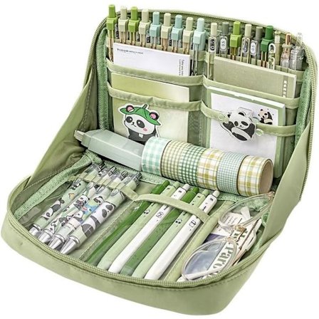 Sød æstetisk blyantpose - Stor lærredspen pung taske