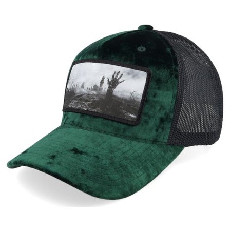 Scenes - Grön trucker Keps - Graveyard Velvet Green/Black Trucker @ Hatstore