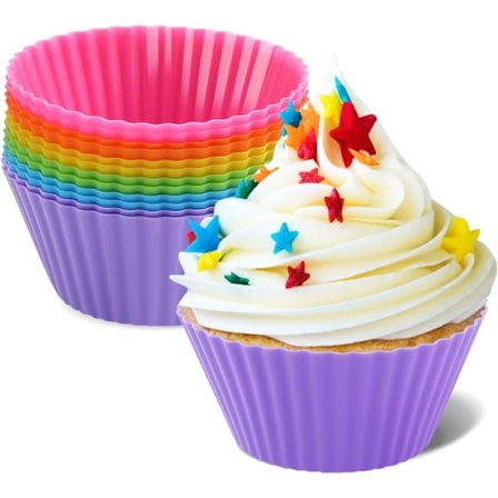 2,75 tum Mini Silikon Bakformar Muffinsformar Set med 12