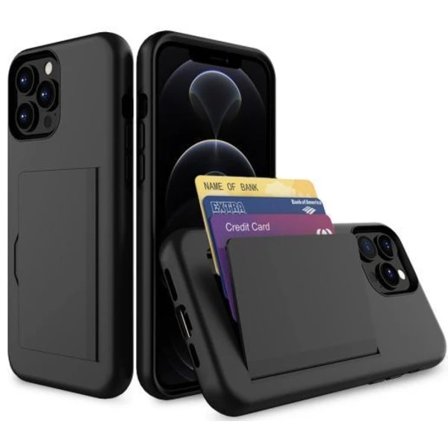 /EA/iPhone 13 Pro Cover Kortlomme Beskyttende Sort