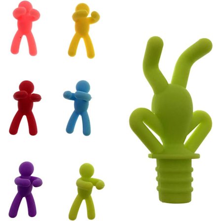 Luova silikoninen viinipullon tulppa, (käännetty vihreä) karkki c