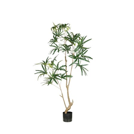 Kunstigt påfugletræ i potte, 150 cm, grøn silke