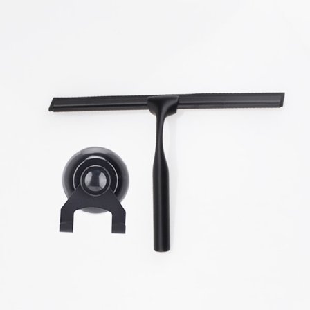 1 stk 25 cm, svart. Dusjvisker i rustfritt stål med sterk sugekopp