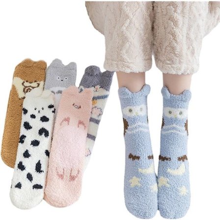 Plyssokker - Varme plyssokker til hund og kat - 6 par