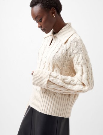 French Connection Kyla Sparkle Ls Jumper - Cream - L