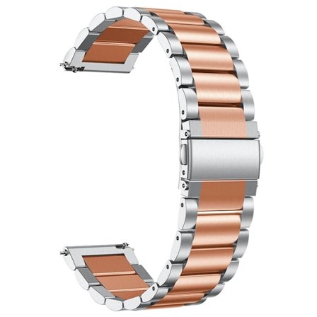 Amazfit GTS / GTR 42mm klockarmband i rostfritt stål - Roséguld / Silver