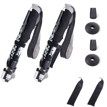 Vandrestave Sammenklappelige Vandrestave - Vandrestave i aluminiumslegering med hurtiglåsesystem, teleskopiske, sammenklappelige, ultralette til 