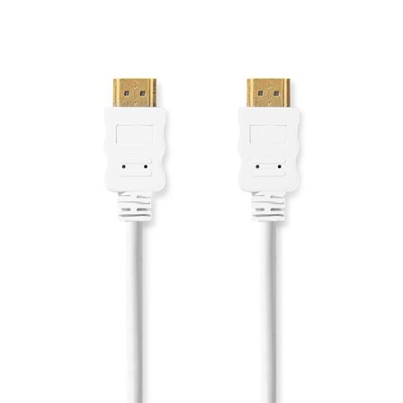 High Speed ​​HDMI kabel med Ethernet | HDMI Kontakt | HDMI Kontakt | 4K@30Hz | ARC | 10.2 Gbps | 2.00 m | Rund | PVC | Vit | Låda