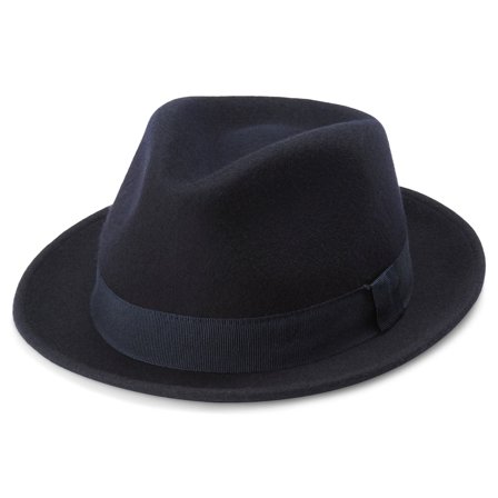 Ciemnogranatowy kapelusz trilby Tomasso Moda dla mężczyzn - Kapelusze trilby
