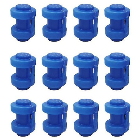 12 stk Trampolinlokk 25 mm, Trampolinendelokk for å feste sikkerhetsnettet til nettstolpene