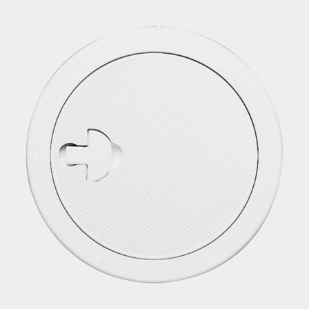 Portello d'ispezione Nuova Rade, rotondo, Ø315/235 mm, con manopola e O-ring, bianco