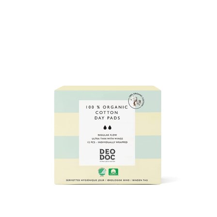 DeoDoc Organic Cotton Day Pads, Skincare, Intimpleje, Intimservietter
