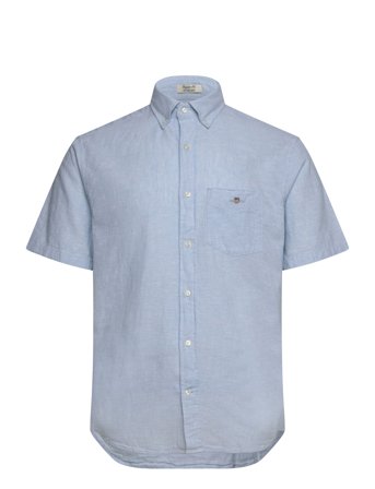 Reg Cotton Linen Ss Shirt Blue GANT
