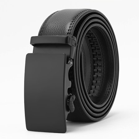 Herrebelte, Herre Skinnbelte med Automatisk Klikk-spenne, 35mm Bredt Belte, Justerbart og Utskjært Herrebelte