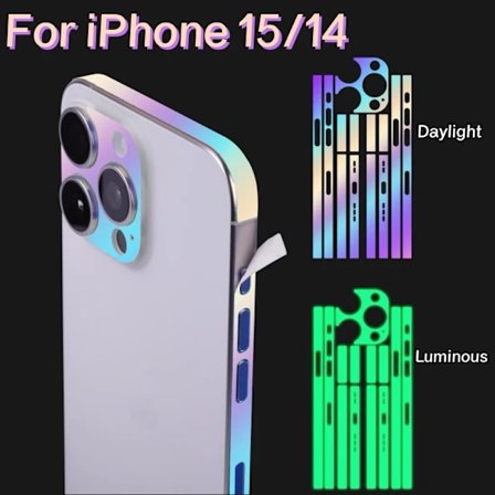 Luminous Edge Film Sidokant för iPhone 15 Pro Max 14 Färg Skin Anti-Repa för iPhone 15Pro Max Kantdekal